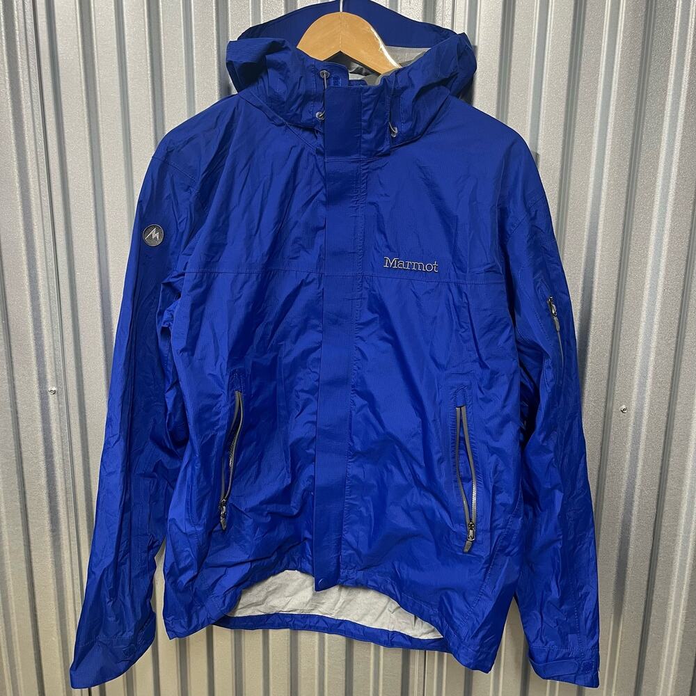 Marmot Membrane Blue Rain Jacket Full Zip Hooded SZ M